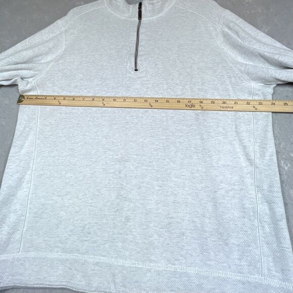 Tommy Bahama Sweatshirt Mens X-Large Beige/Gray Reversible Half Zip Pullover - Picture 7 of 13